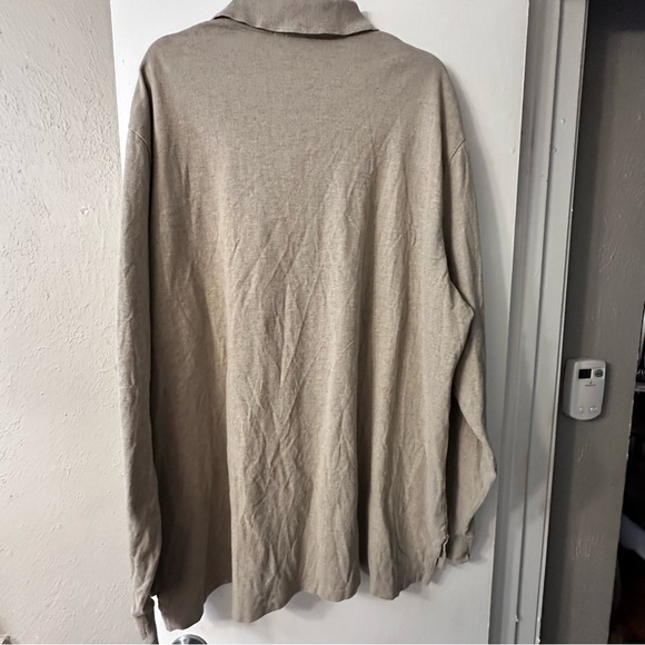 Ralph Lauren Men's Tan Long Sleeve Polo Shirt Size 2XLT Preppy - Picture 9 of 11